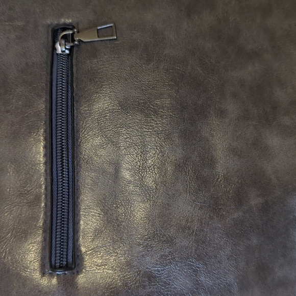 Satchel Crossbody Bag Leather Look Casual Shoulder Handbag Taupe/Brown Medium - Picture 5 of 14